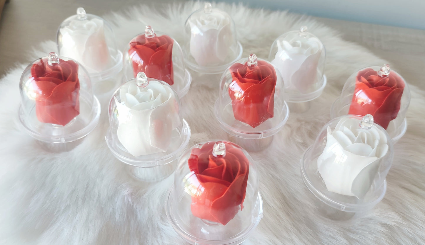 Rose de savon sous cloche