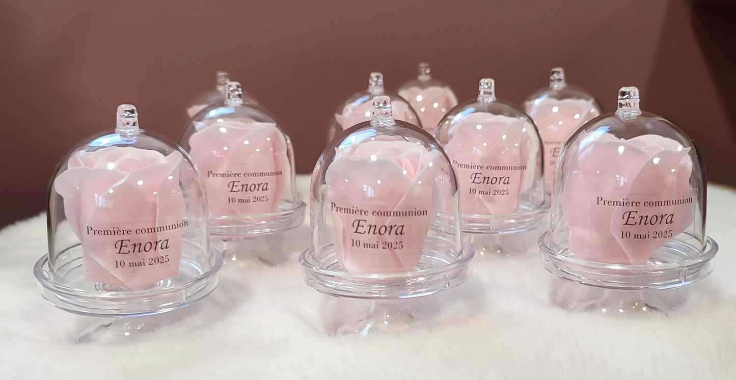 Rose de savon sous cloche
